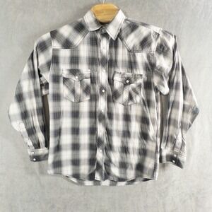 Pintlar Western Pearl Snap Shirt Mens Medium Rodeo Ranchwear Country Long Sleeve